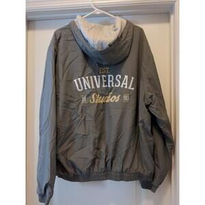 Universal Studios Florida Est. 1990  Reversible Windbreaker Hooded Jacket Sz XL